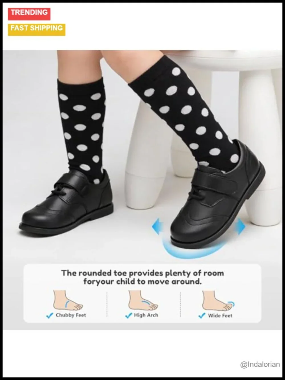 Toddler Oxfords Dress Shoes PU Leather Non-Slip Hook & Loop School Loafers